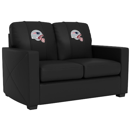 Dreamseat Silver Loveseat with New England Patriots Helmet Logo XZ7759003LSCDBK-PSNFL21002